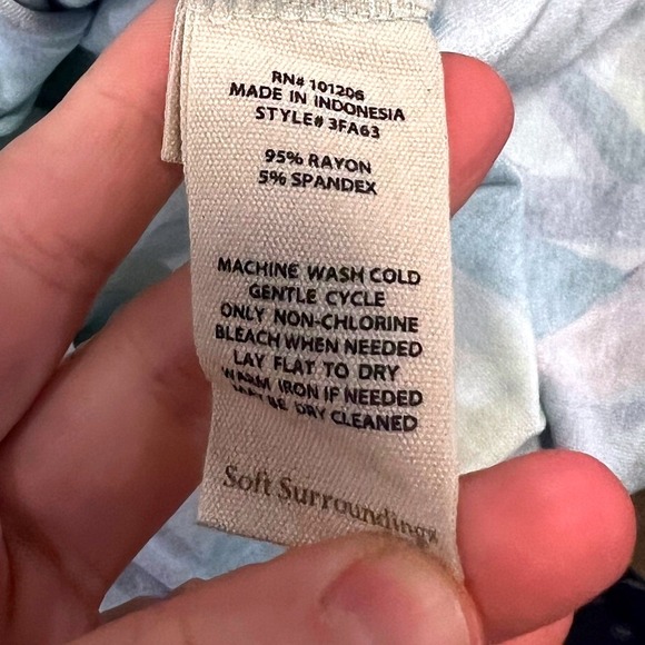 Soft Surroundings Mixed Print Floral Maxi Dress Petite Large Blue Green Resort - Picture 5 of 6